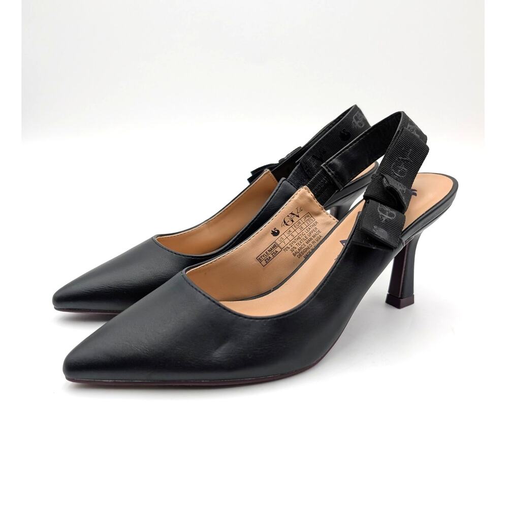 Gloria Vanderbilt Zsa Zsa Slingback Heel Pump Women's Black Size US7 EU38
